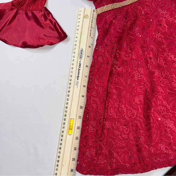 Bonnie Jean Red Lace Dress - Picture 8 of 12
